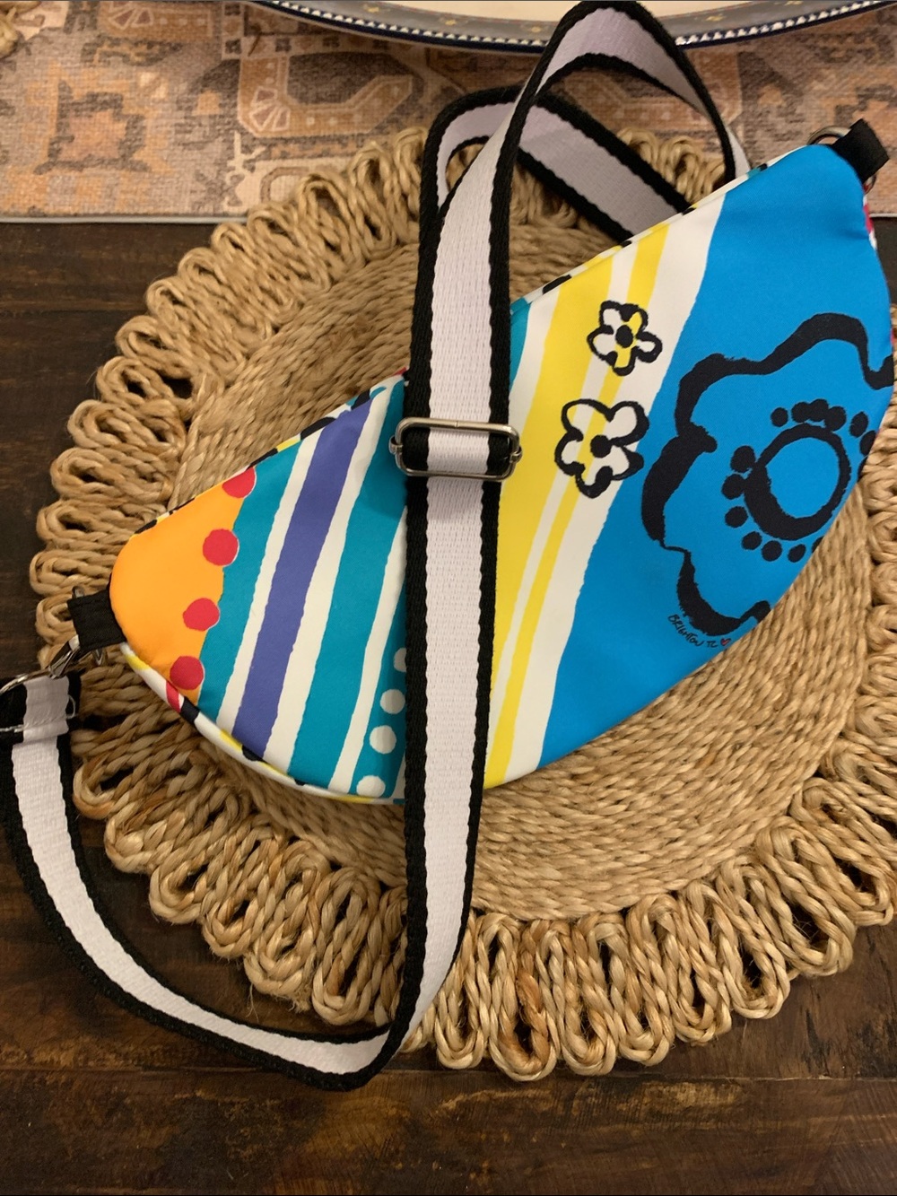 Brighton Love Colorful Graffiti Print Waist Belt Crossbody Bag- Multicolor - Picture 9 of 9